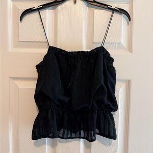 Lulu's Black Spaghetti Strap Peplum Cami